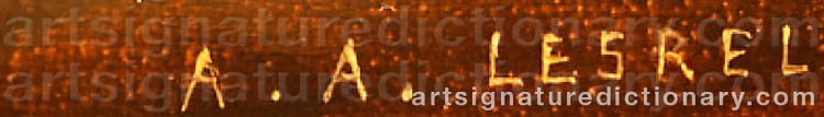 Authentic signature by Adolphe Alexandre LESREL on  artwork