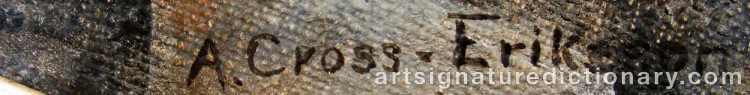 Authentic signature by Adelyne CROSS-ERIKSSON on  artwork