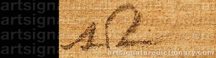 Authentic signature by Albert REUSS on  artwork