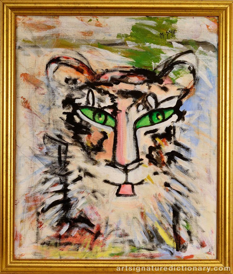 Close-up details showing Madelaine ‘M Pyk’ PYK signature forgery characteristics