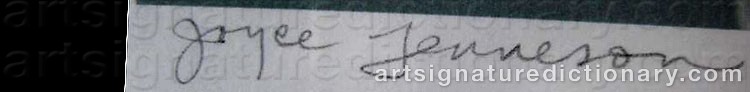 Authentic signature by Joyce TENNESON on  artwork