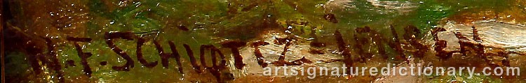 Authentic signature by Niels Frederik SCHIOTTZ-JENSEN on artwork