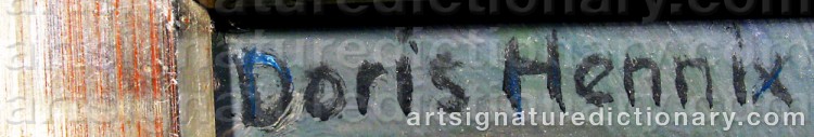 Authentic signature by Doris HENNIX on  artwork