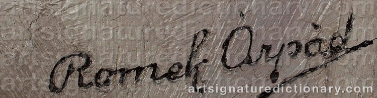 Authentic signature by Romek ARPAD on Painting/Watercolour artwork