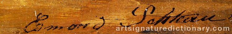 Authentic signature by Edmond PETITEAU on  artwork