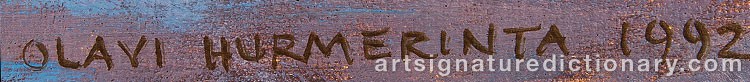 Authentic signature by Olavi HURMERINTA on artwork