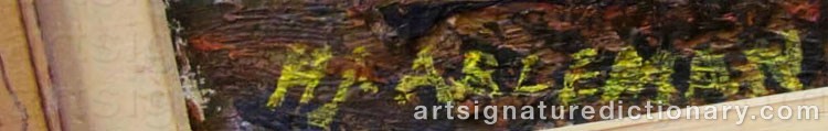 Authentic signature by Hjalmar ARLEMAN on  artwork