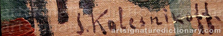 Signature by Stepan Fedorovich KOLESNIKOFF