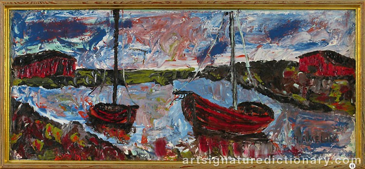 Close-up details showing Albin AMELIN signature forgery characteristics