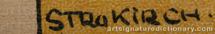 Authentic signature by Einar Von STROKIRCH on  artwork