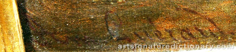 Authentic signature by Amédée GUERARD on Painting/Watercolour artwork