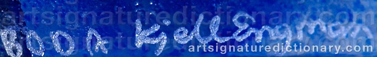 Authentic signature by Kjell ENGMAN on Ceramic/Glass artwork