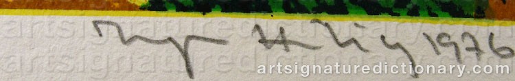 Authentic signature by Ingvar HURTIG on artwork