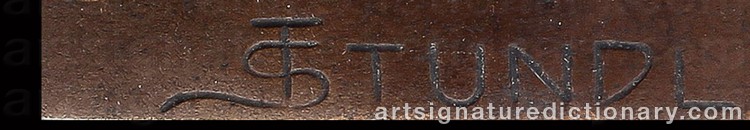 Authentic signature by Theodor STUNDL on  artwork
