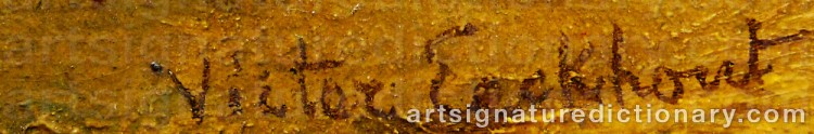 Authentic signature by Victor EECKHOUT on  artwork