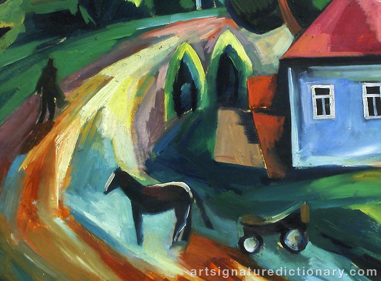 Close-up details showing Robert Rafaelovich FALK signature forgery characteristics