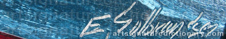 Authentic signature by Erling GULBRANDSEN on  artwork