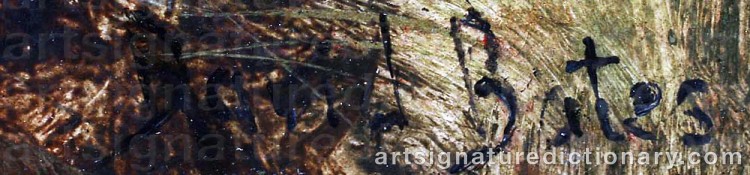 Authentic signature by David BATES on Painting/Watercolour artwork