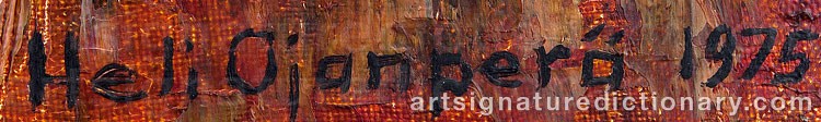 Authentic signature by Heli OJANPERÄ on artwork