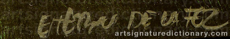 Authentic signature by Esteban De La FOZ on  artwork