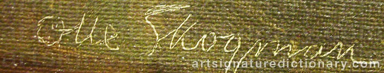 Authentic signature by Olle SKOGMAN on artwork