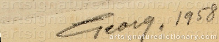 Authentic signature by Georg NILSSON on  artwork