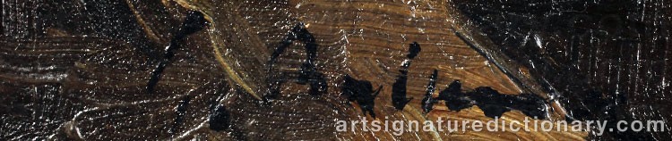 Authentic signature by Gaston BALANDE on artwork
