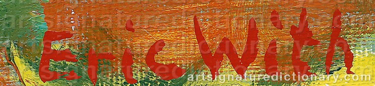 Authentic signature by Eric WITH on artwork