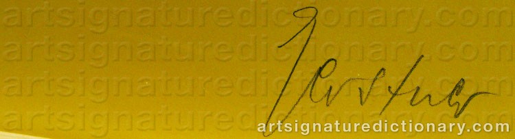 Authentic signature by Karl GERSTNER on  artwork