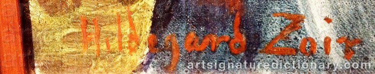 Authentic signature by Hildegard ZOIR on Painting/Watercolour artwork