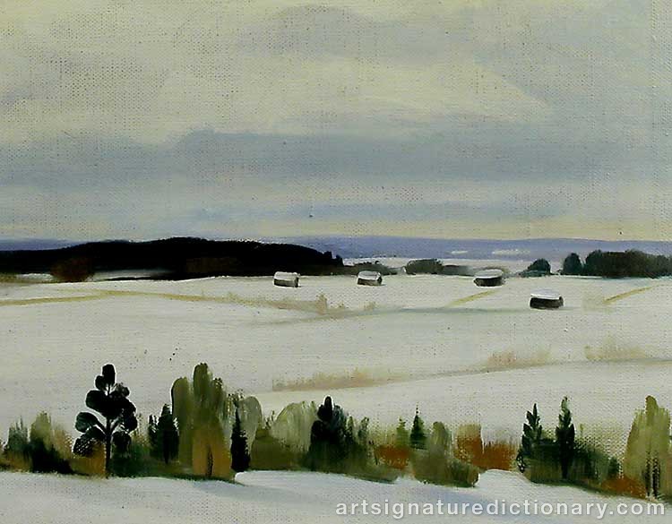 Close-up details showing Eero NELIMARKKA signature forgery characteristics