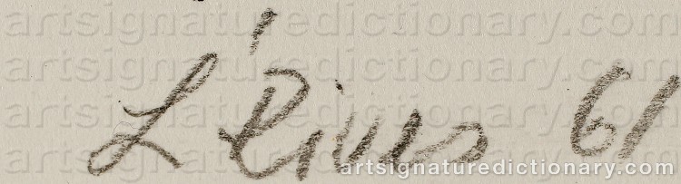 Authentic signature by Leida RIVES-ELFVÉN on Drawing/Graphic/Print artwork