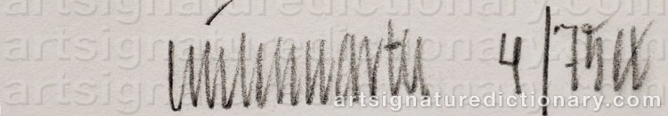 Authentic signature by Eric LENNARTH on artwork