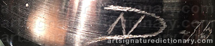 Authentic signature by Nils DAHLGREN on  artwork