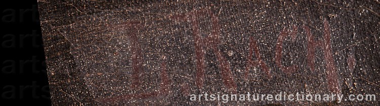 Authentic signature by Ludwig RACH on  artwork
