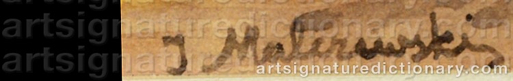 Authentic signature by Jacek MALCZEWSKI on  artwork