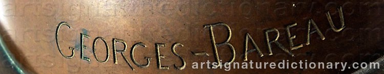 Authentic signature by Georges Marie Valentin BAREAU on artwork