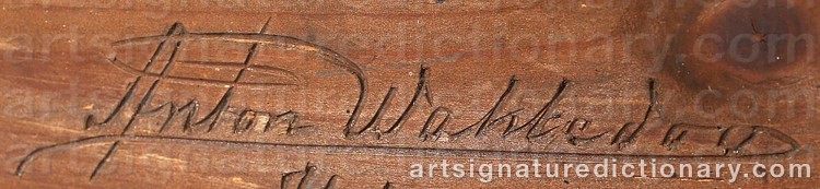Authentic signature by Anton WAHLEDOV on Other artwork