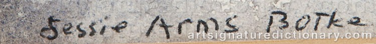 Authentic signature by Jessie Arms BOTKE on Drawing/Graphic/Print artwork