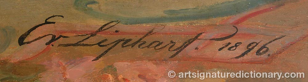 Authentic signature by Ernst Karlovich LIPGART on artwork