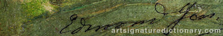 Authentic signature by Edmond YON on  artwork
