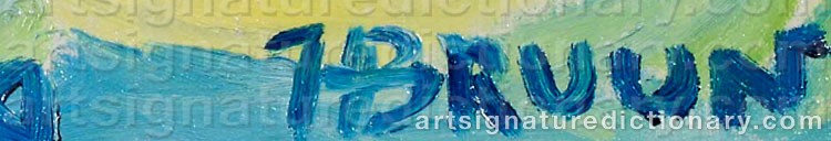 Authentic signature by Helena BRUUN on artwork