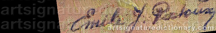 Authentic signature by Emile Joseph PATOUX on artwork