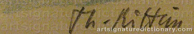 Authentic signature by Thorstein RITTUN on  artwork