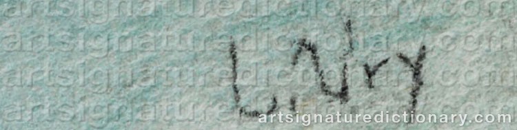 Authentic signature by Lesser URY on  artwork