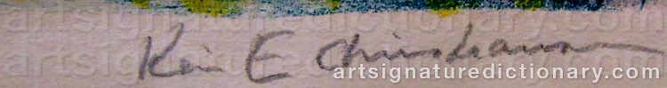 Authentic signature by Kai E. CHRISTIANSEN on  artwork