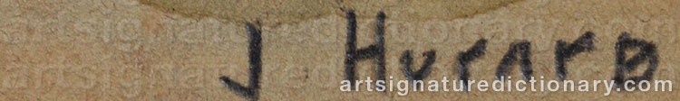 Authentic signature by Joseph HURARD on  artwork