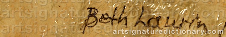 Authentic signature by Beth LAURIN on  artwork