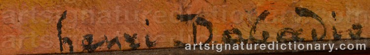 Authentic signature by Henri DABADIE on  artwork