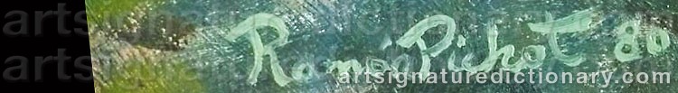 Authentic signature by Ramón PICHOT on  artwork